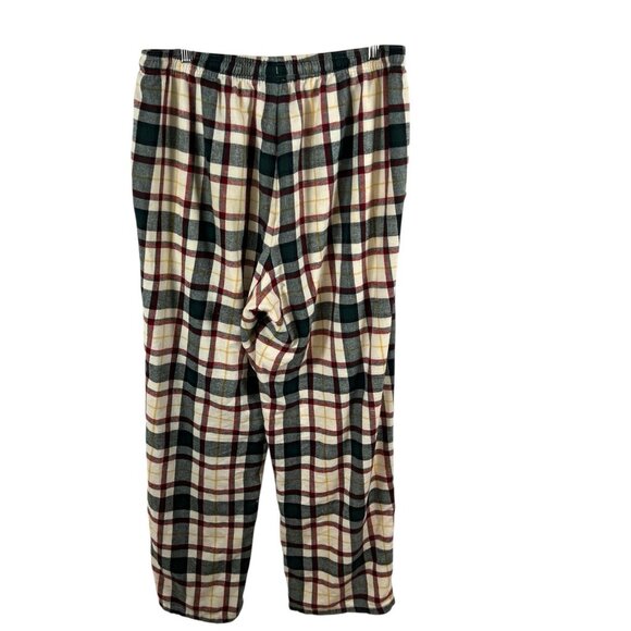 L.L Beans Men's Pajama Pants Size Large Black Red‎ Checkered Drawstring Elastic - Picture 2 of 9